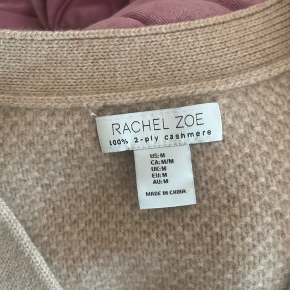 ✨ Rachel Zoe 100% 2-ply Cashmere Textured Patchwork Knit Preppy Cardigan ✨ - Picture 10 of 10